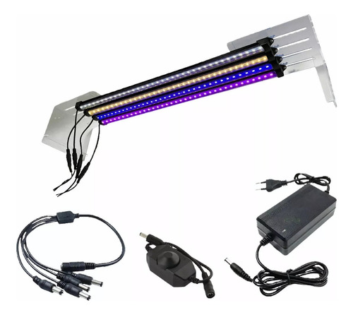 Luminária 04 Led Cores P/ Aquário Marinho Plantado De 110cm