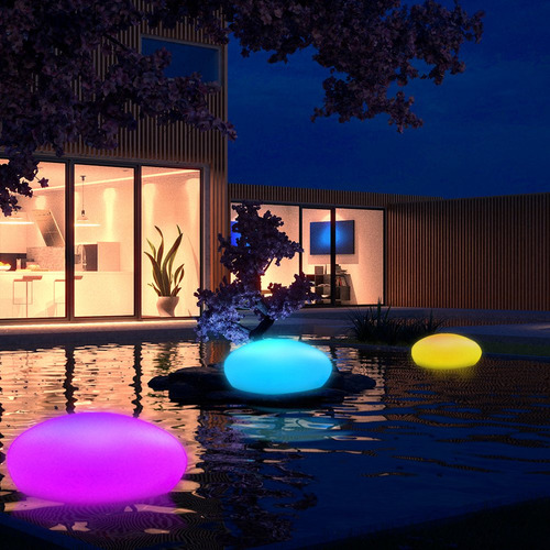 Luces Solares De Jardín Adoquín Rgb Impermeables Mmg