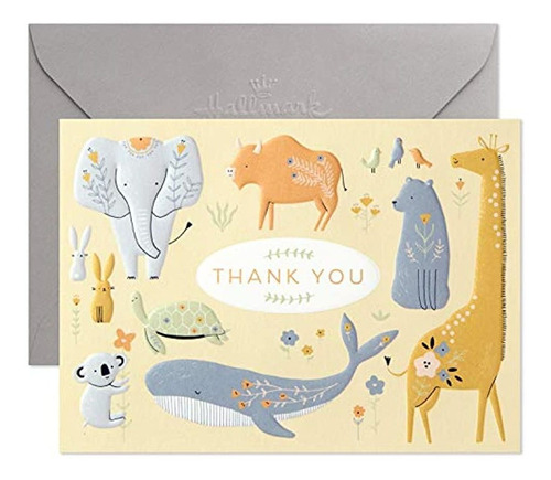 Hallmark Baby Shower Tarjetas De Agradecimiento, Animales Pi