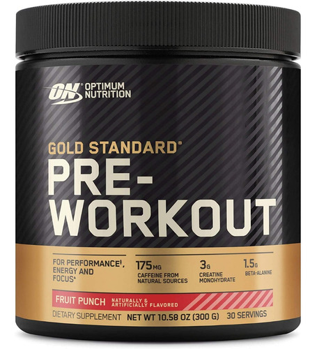 Gold Standard Pre Workout Pre Entrenador Optimum Nutrition Ponche de Frutas 300 Gramos