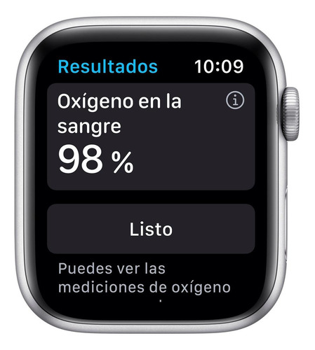 Imagen 3 de 8 de Apple Watch Series 6 (GPS) - Caja de aluminio plata de 44 mm - Correa deportiva blanco