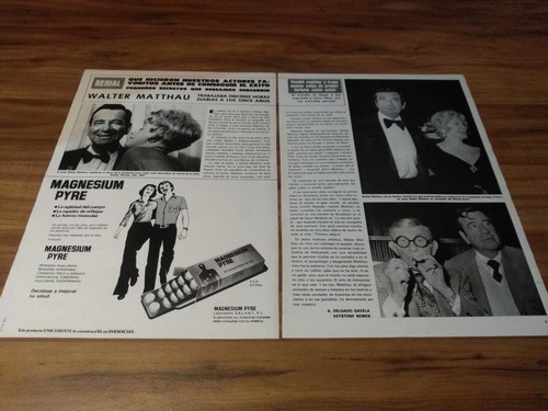 (a004) Walter Matthau * Clippings Revista 2 Pgs * 1982