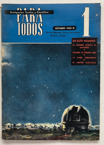 Para Todos N° 1 Divulgacion Tecnica Y Cientifica Oct 1950