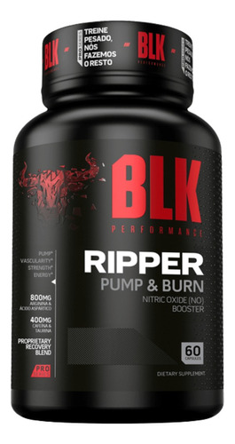 Ripper Pump & Burn 60 Cápsulas - Blk Performance Sabor Neutro