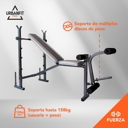 Imagen 2 de 7 de Banco Ejercicio Multipocisiones Pesas 5 En 1 Pecho Brazo Pie