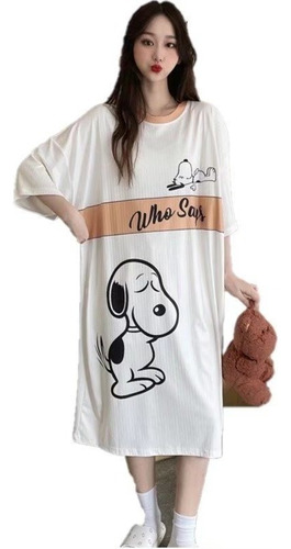 Pijama Camisón Dibujos Animados Snoopy Lindo Vestido De Cach