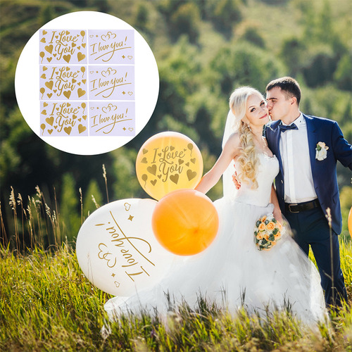 Pegatinas Para Bodas Y Parejas En Forma De Globo, 6 Unidades