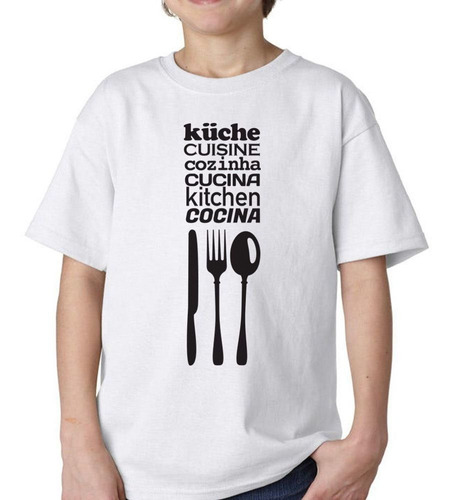 Remera De Niño Kitchen Cocina Spoon Fork Knife