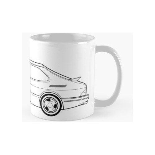 Taza Dibujo Esquemático Saab 900 Turbo Calidad Premium