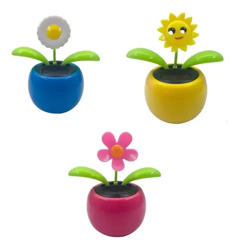Flor Bailarina Con Energía Solar Para Coche – Decoración De Escritorio Que Se Mueve Sin Pilas, Aprox. 10 X 12 X 11 Cm