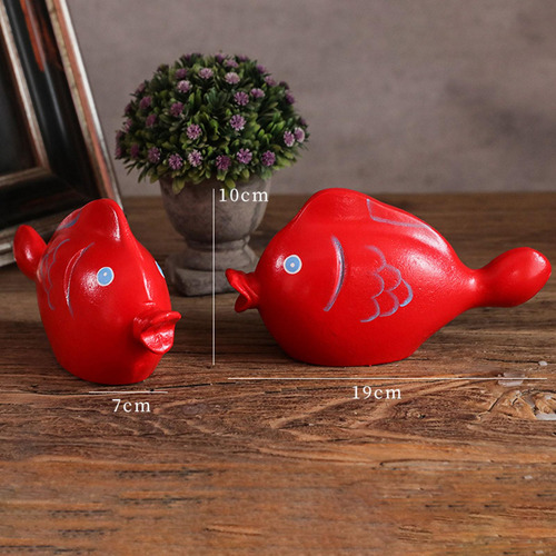 2 Piezas De Figuras De Escultura De Rojo, Decoración De