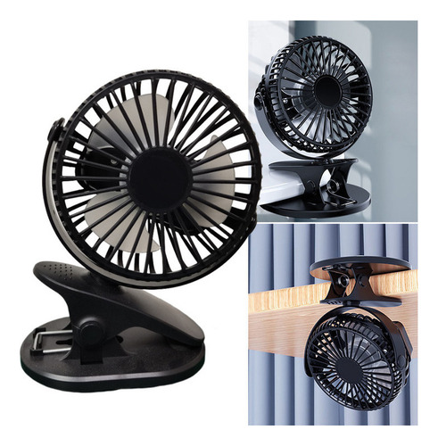 Ventilador De Escritorio Con Clip, Enchufable, 3 Velocidades