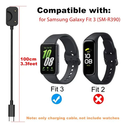 Typo C Cargador Para Samsung Galaxy Fit 3 Watch Carga Cable