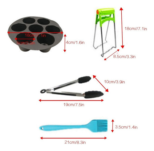 Práctico Juego De 12 Accesorios Para Freidora De Aire De