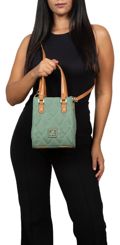 Bolsa Tote Cloe Janrami Chico Color Verde