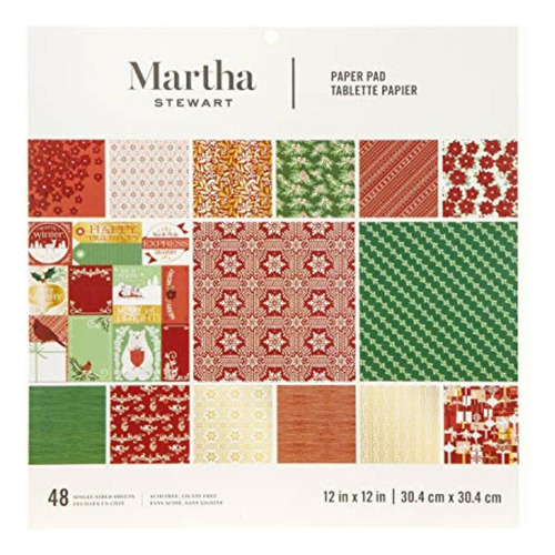 Martha Stewart Bloc De Papel, Rojo/blanco/verde, Multicolor,