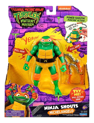 Tortuga Ninja Figura Articulada Con Sonido Cod 83350
