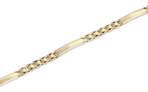 Pulsera Delgada Oro 14k, 10.6 Gramos. Dos Tonos.