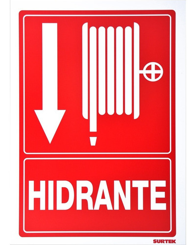 Señal Letrero Para Hidrante O Manguera De Bomberos Rojo