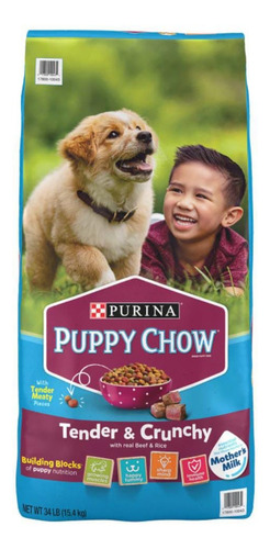 Purina Puppy Chow, Beef And Brown Rice, Tender 34lbs
