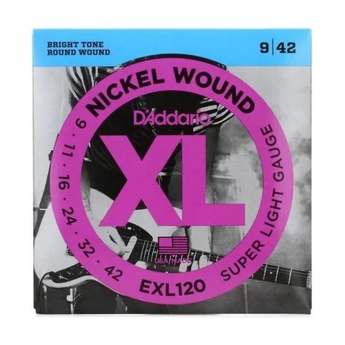 Cuerda Guitarra Elect. D'addario 0,09 Xl009  Exl120 Jgo