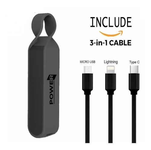 Cargador Powerbank Waterproof + Cable 3 En 1 + iPhone (7v)