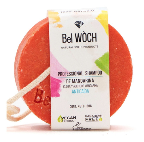 Shampoo Sólido Bel Wòch 100% Natural En Barra De Mandarina