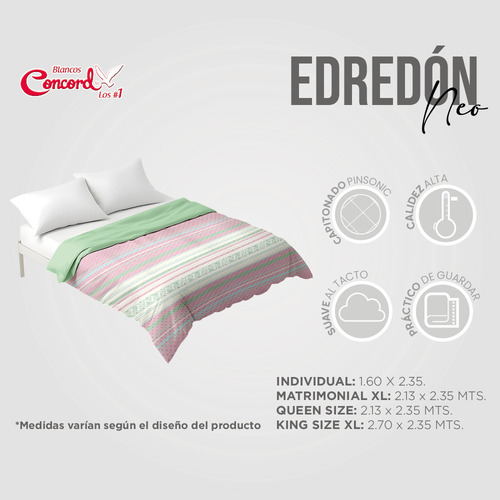 Colchas Concord Edredón Ligero Carol Doble Vista King Size