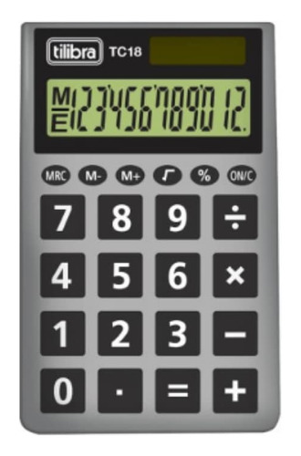 Calculadora De Bolso Cinza Tc18 Tilibra