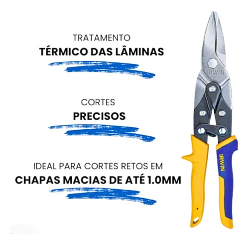 Corta Chapa Tesoura Corte Reto /curvas Amplas Calheiro Irwin