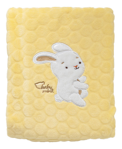 Frazada De Tejido Flannel Extra Suave Con Diseño Bordado