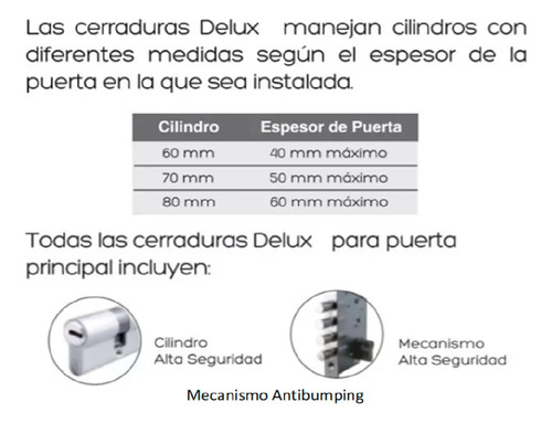 Jgo Cerradura Chapa Alta Seg Acero Inox 4 Bulon Puerta Princ