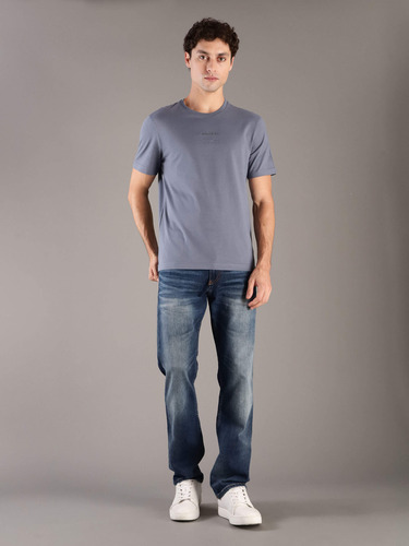 Playera Azul De Algodón Cuello Redondo Calvin Klein Hombre