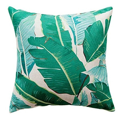 Ulove Tropical Leaves Throw Pillow Covers Cotton Linen Squar