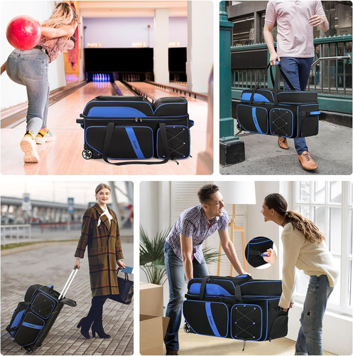 Bolsa C/ Llantas P/ 3 Bola Boliche Flextro Tour Y Accesorios