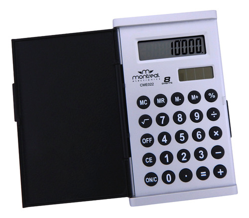 Calculadora Montreal Cme022 Aliment. Dual 8 Dígitos Con Tapa Color Negro