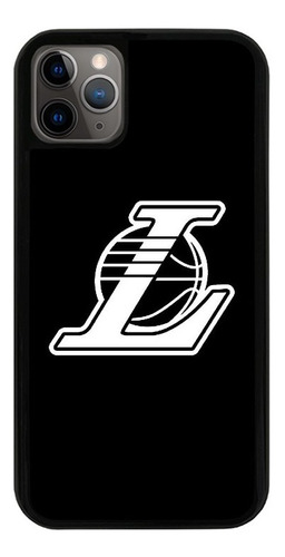 Funda Uso Rudo Tpu Para iPhone Lakers Nba Basquetbol Negro