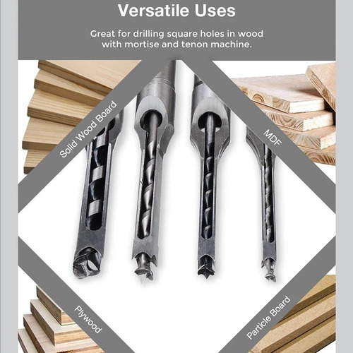 * Brocas De Agujero Cuadrado De 4 Piezas Para Madera