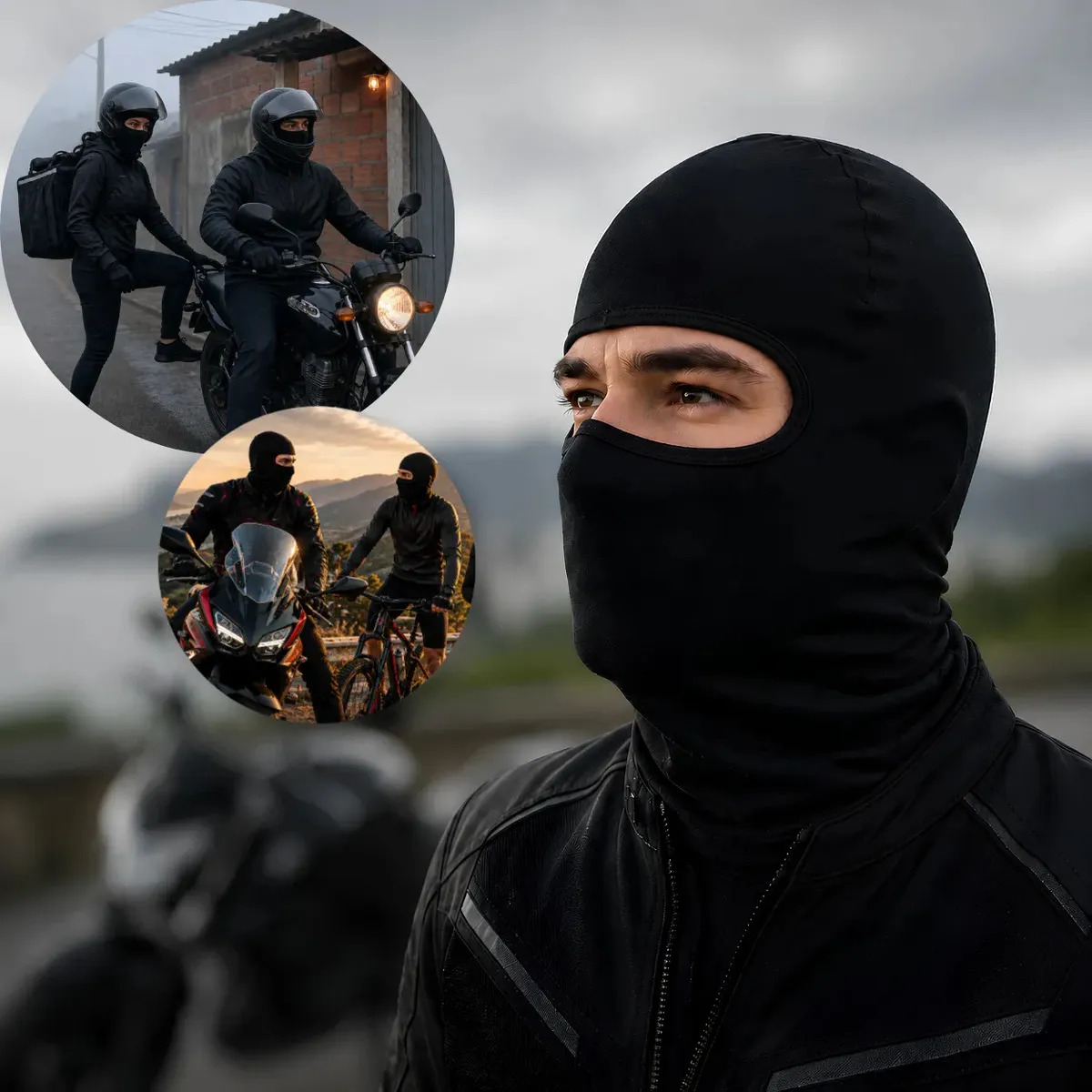 Balaclava Térmica Ninja Maberfix UV50+ para Moto e Ciclismo com Proteção Solar e Secagem Rápida
