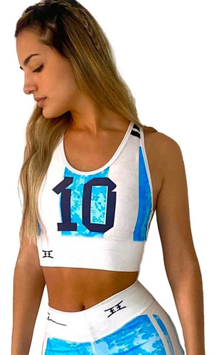 Top Deportivo Sport Casual Seleccion Argentina Mujer Corpiño