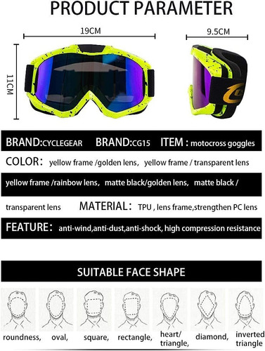 Dplus Gafas Motocicleta Motocross Atv, Antiuv