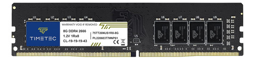 Memoria Ram Timetec Ddr4, 1x8 Gb, 2666mhz, Pc4-21300, P/ Pc