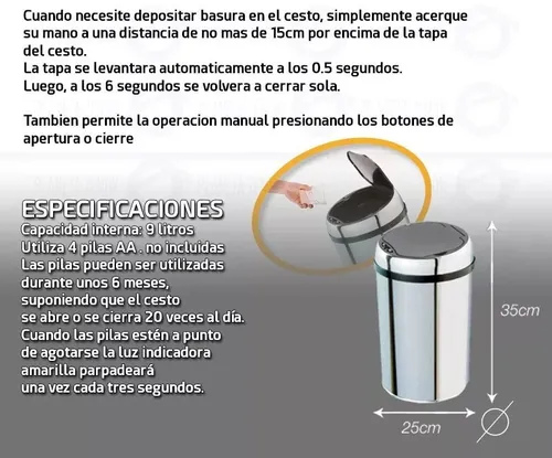 Cesto de online residuos automatico