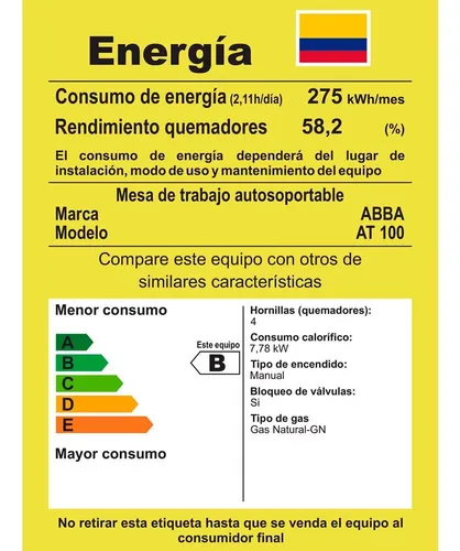 Estufa De Piso Abba 4 Puestos Gas Natural Ab 100-5n N