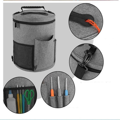 Bolsas De Crochê Bolsa De Armazenamento De Lã Grande Cinza