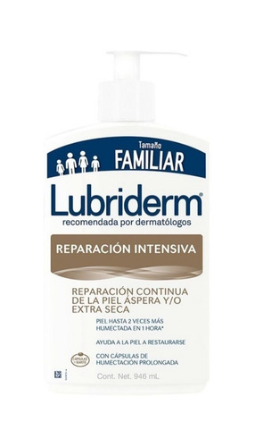 Imagen 1 de 1 de Crema reparadora, protectora, humectante, emoliente, restauradora para cuerpo Lubriderm Reparación Intensiva en dosificador 946mL