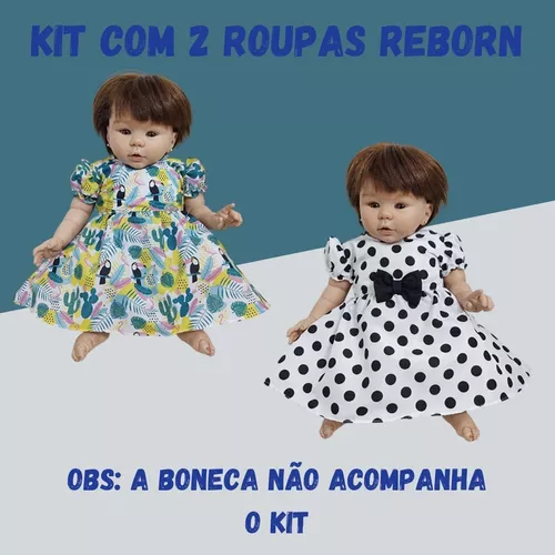 Kit Com 2 Roupinhas Boneca Bebê Reborn Atacado