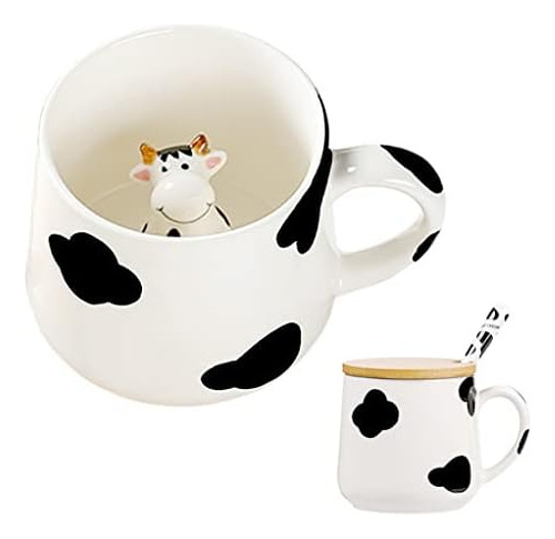 Bonita Taza De Café De Cerámica Con Diseo De Vaca Con 3 [u]