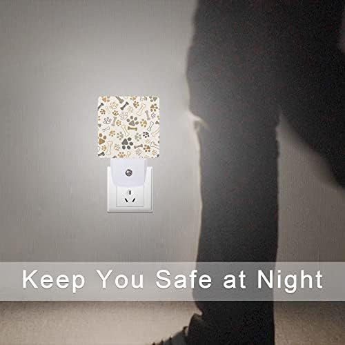 Smoaffly Perro Gato Pata Impresión Huesos Luz Nocturna Led L