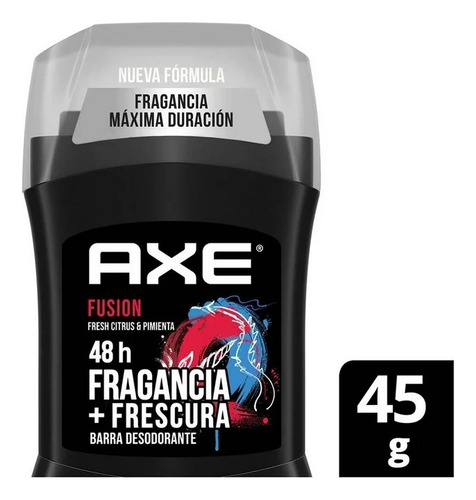 3 Pza Desodorante Axe Fusion En Barra Para Caballero 45 G